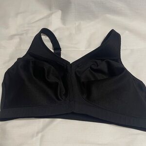 Glamorise front closure black bra wire free 40F 40DDD wireless